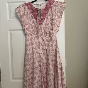 Dondolo Floral Pink midi Dress